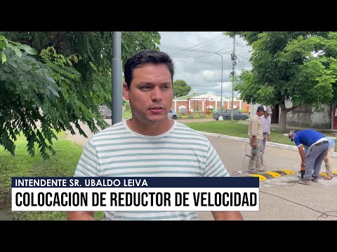 El Intendente de Perugorría Supervisó la Colocación de Reductores de Velocidad