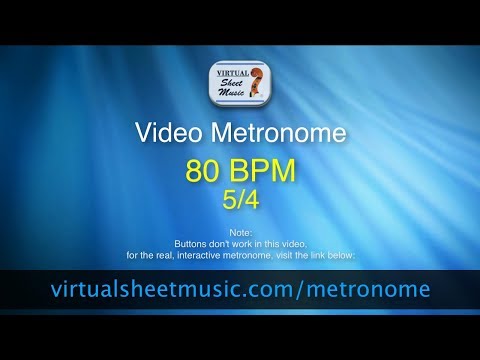 Video Metronome - 80 BPM (Beats Per Minute) 5/4 - Metronome Click Track