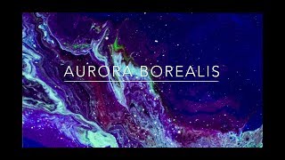 ( 39 ) Fluid Painting - Aurora Borealis/ Northern Lights - open cup teqnique