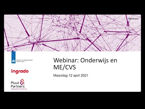 Webinar Onderwijs en ME/CVS