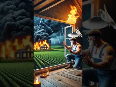 A Dream Built with Hard Work, Destroyed by Lightning 💔⚡ #ai #farmer #pigeon