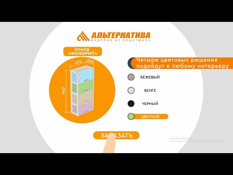 Миниатюра изображения товара Комод пластиковый Альтернатива Колорит / М7837 (цветной)