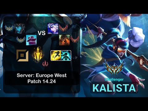 Kalista ADC + Braum vs Ashe + Nautilus - EUW Challenger - Patch 14.24