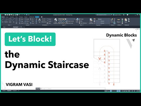 Dynamic Staircase Block in AutoCAD | AutoCAD Tutorial...