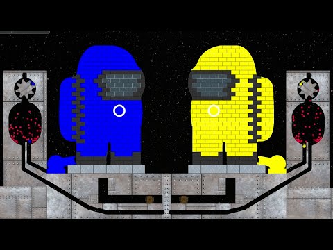 Among Us Castle Destruction 10 - Marble Race in Algodoo