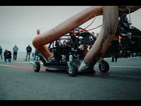 Removal of paint on an airfield in Germany with a Smets Technology truck!