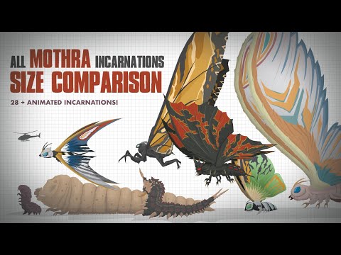 All MOTHRA Reincarnations || ANIMATED SIZE TITAN COMPARISON