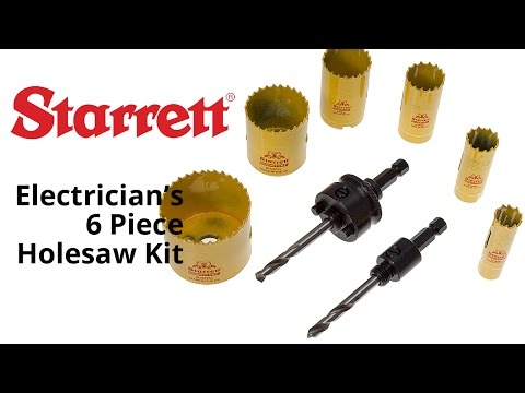 Starrett KFC07021 Six Piece Fast Cut Electricians Holesaw Kit