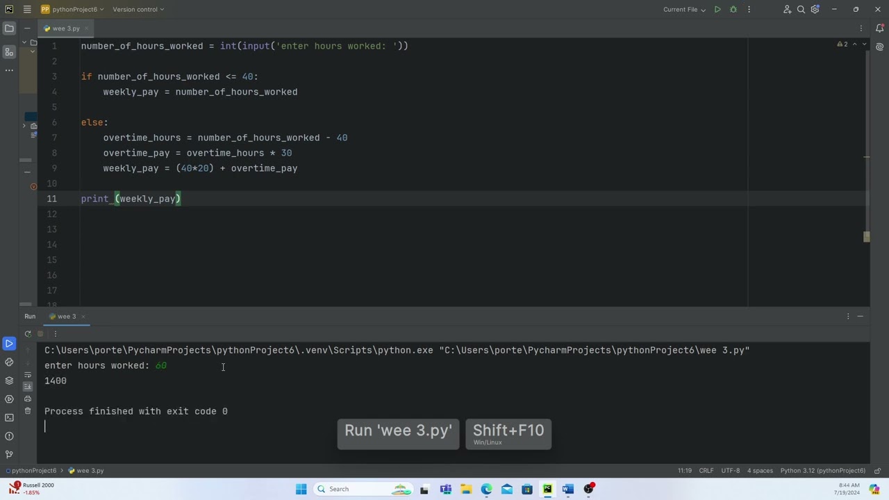 IT 140 pseudocode and flowchart week three  how I did it