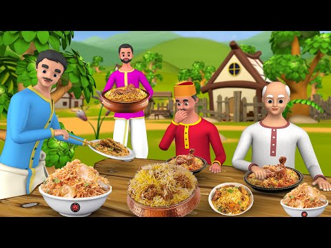 The Greedy Biryani Seller Telugu Story | అత్యాశ బిర్యానీ వ్యాపారి నీతి కథ | 3D Animated Stories