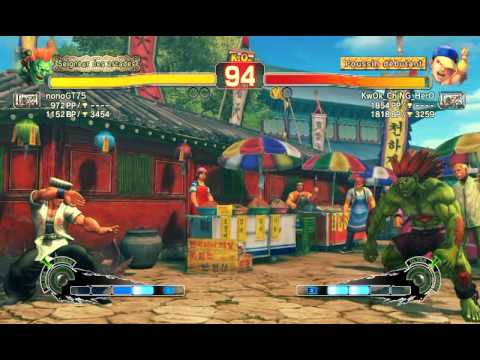 nonoGT75 [Blanka] vs KwOk_ChING_HeRo [Yun] USF4 Online Ranked Matches - PSN