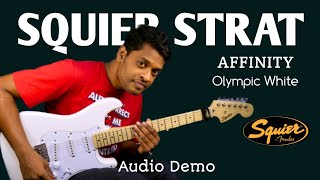Video thumbnail for Guitar Solo Squier Fender Stratocaster Affinity Olympic White by JC Guitar Tonez