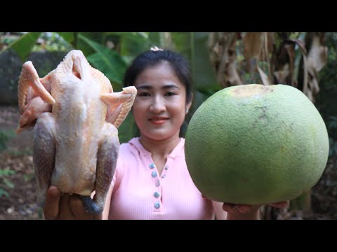 Chicken With Pomelo Recipe / Pomelo Salad recipe / Cooking With Sreypov