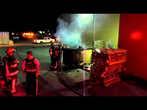 Dumpster Fire Lordco West Kelowna 3am aug 23 SteviePeeMedia