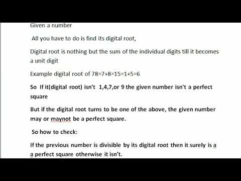 Easy and simple algorithm check for perfect square