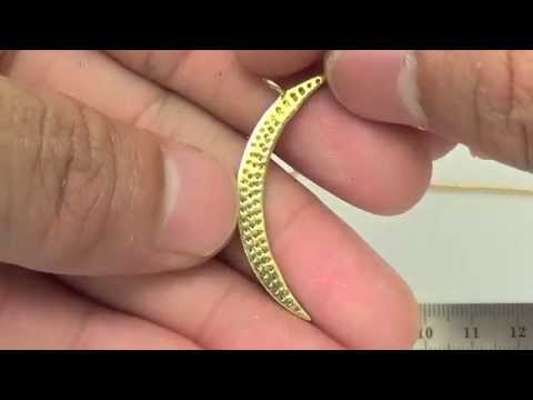 35X4mm Sterling Silver Pave Diamond Moon Pendant-DPS1531-RH