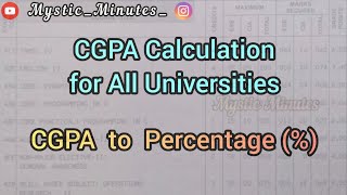 How to calculate CGPA for All Universites || Shortcuts & Tricks | Tamil | Mystic Minutes #CGPA