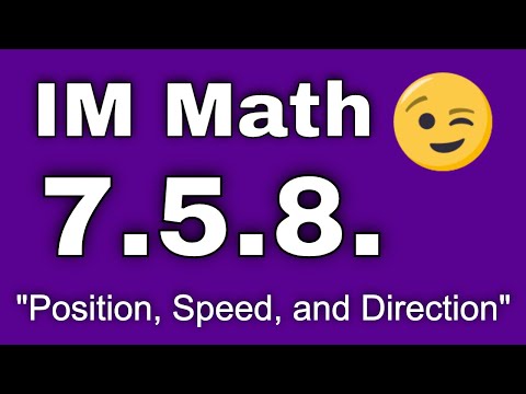 😉 7th Grade, Unit 5, Lesson 8 "Position, Speed, and Direction"  Illustrative Math