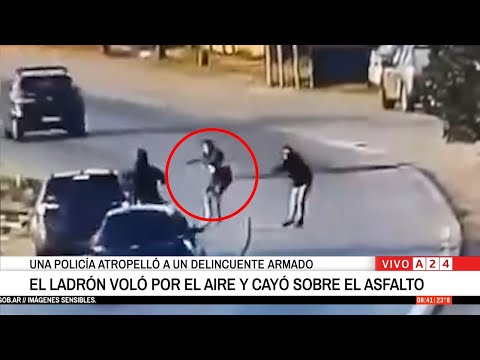 🚔 Una policía atropelló a un delincuente armado que intentó robar a un motociclista















