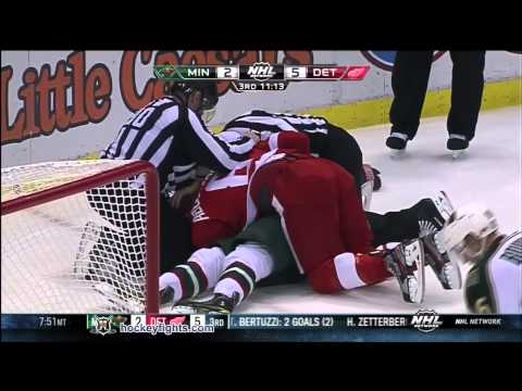 Justin Falk vs Justin Abdelkader Jan 25, 2013