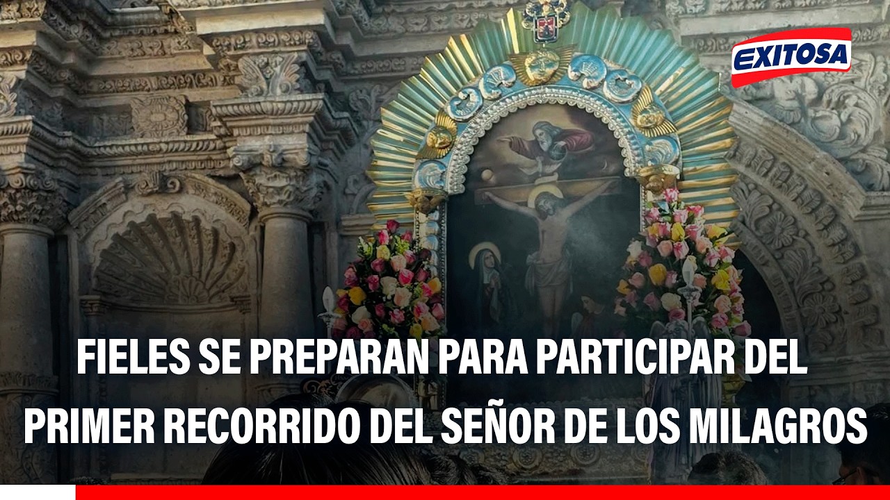 🔴🔵 Fieles se alistan para acompañar este sábado el primer recorrido del Señor de los Milagros
