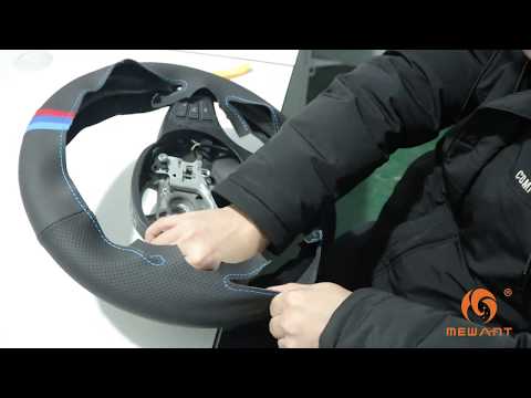 MEWANT--for BMW X3 E83 2007-2010 / X5 E53 2000-2006 Car steering Wheel Cover Installations
