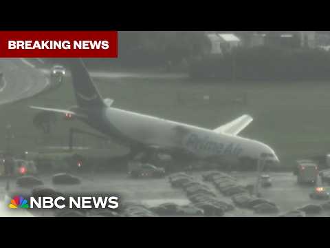 Amazon plane crashes after overrunning runway in Miami