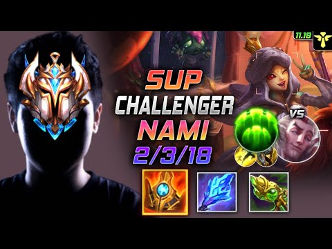 Challenger Nami Support vs Rakan - 챌린저 서폿 나미 템트리 룬 슈렐 수호자 ナミ Нами 唤潮鲛姬 娜米 - LOL KR 11.19