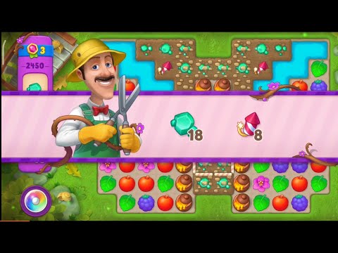 Gardenscapes Level 2450 Walkthrough "No Boosters Used"