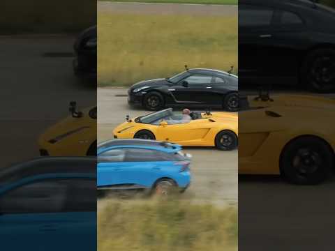 Thumbnail for Lamborghini Gallardo vs Nissan GT-R R35 vs MG 4 XPower #dragrace #youtubeshorts credit -Carwow #gtr by Lamborghini, Nissan GT-R, Lamborghini Gallardo, Car, Nissan