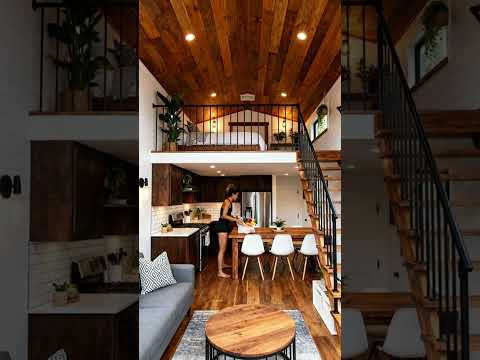 Cozy Modern Loft Cabin – Tiny Home Design That Feels HUGE! 🏡✨