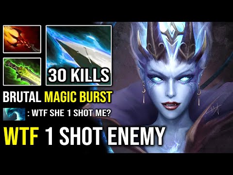 WTF DAGON 5 QOP Instant 1 Shot Enemy Powerful 30 KILLS with Nonstop Ganking EZ GG 7.30d Dota 2