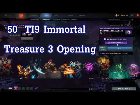 50++ Immortal 3 Treasure Opening With All Rares | Dota 2 Battle Pass Level 1435
