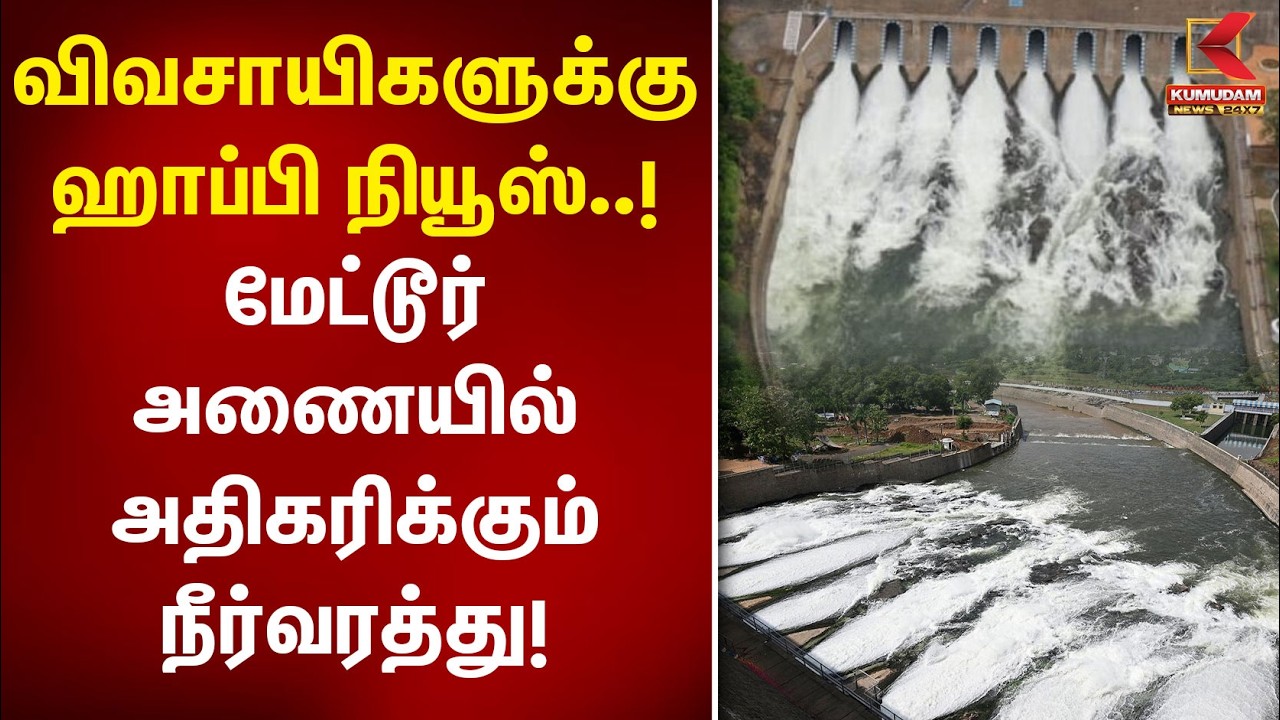 விவசாயிகளுக்கு Happy News..! அதிகரிக்கும் நீர்வரத்து! | Water level in Mettur dam | Cauvery