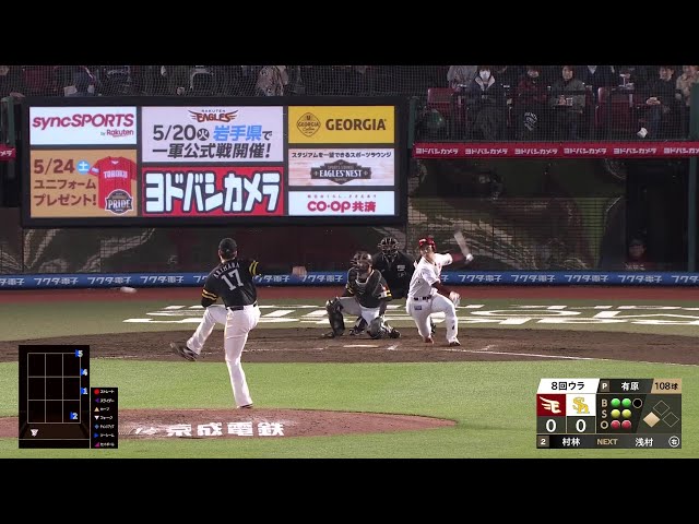 【8回裏】粘りのピッチング!! ホークス・有原航平 8回無失点の好投で今季初勝利!! 2025年4月25日 東北楽天ゴールデンイーグルス 対 福岡ソフトバンクホークス