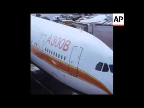SYND 17 4 73 EUROPEAN AIRBUS IN FRANKFURT AFTER A MAIDEN FLIGHT