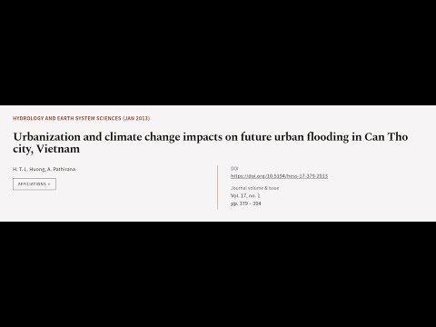 Urbanization and climate change impacts on future urban flooding in Can Tho city, Vie... | RTCL.TV