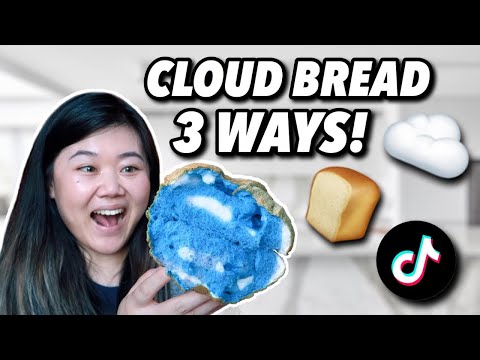 I made the VIRAL CLOUD BREAD 3 WAYS! (Easy 3-Ingredient TikTok Recipe)