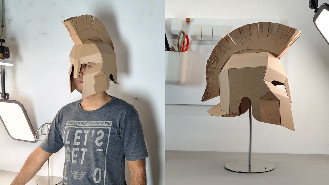 Greek king helmet Cardboard Template (Agamemnon) – DIY Costume and Cosplay Pattern (PDF, SVG, Resizeable) – Craft No. 3541 Video Walkthrough