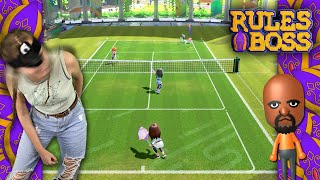"HANDS FREE" SWITCH SPORTS TENNIS CHALLENGE! | Rules Boss