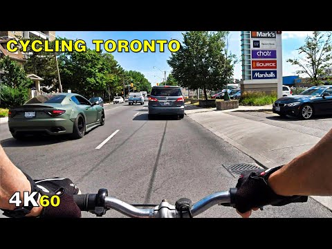 Cycling Toronto (Narrated) - Dufferin St & the Lakefront on July 18 [4K]