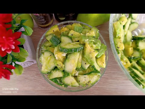🥗🥒"How to make a quick and easy cucumber and avocado salad" 🥑😋