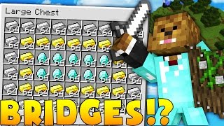 THE BIGGEST TROLL SKY BASE EVER - MINECRAFT BRIDGES MINIGAME