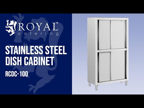 video - Stainless steel dish cabinet - 1000 x 500 x 1800 mm - Royal Catering
