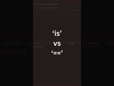 Is Vs Double Equals In Python Is Vs Python Hacks Python Programming