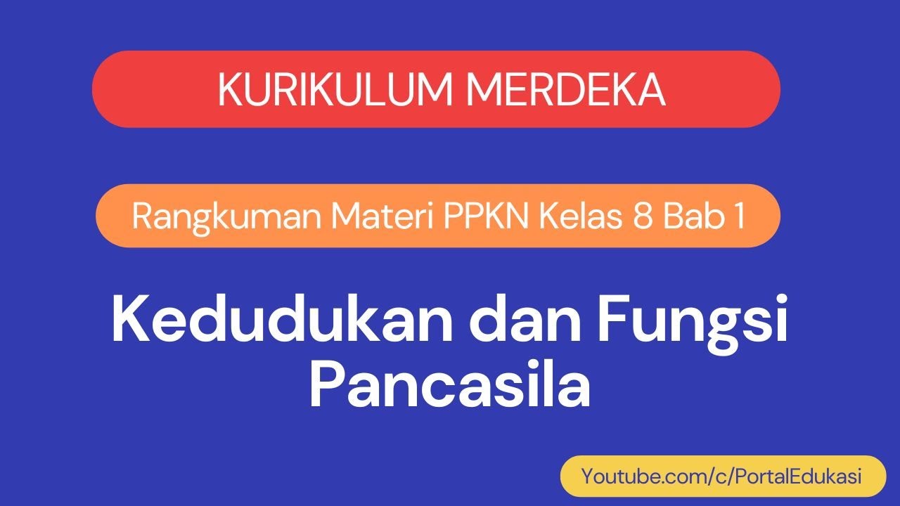 Kurikulum Merdeka Rangkuman PPKN Kelas 8 Bab 1: Kedudukan dan Fungsi Pancasila