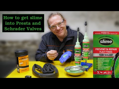 How to add Slime Tyre Sealant into bike cycle inner tubes fitted with Presta & Schrader valves  🚲🏍