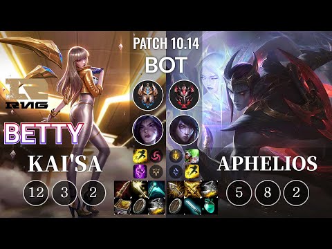 RNG Betty Kai'Sa vs Aphelios Bot - KR Patch 10.14