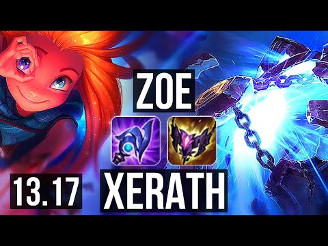 ZOE vs XERATH (MID) | 8/0/4, 2.6M mastery, 800+ games, Legendary | KR Challenger | 13.17