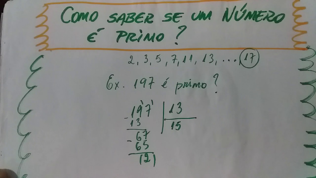 Como saber se um número é primo?
